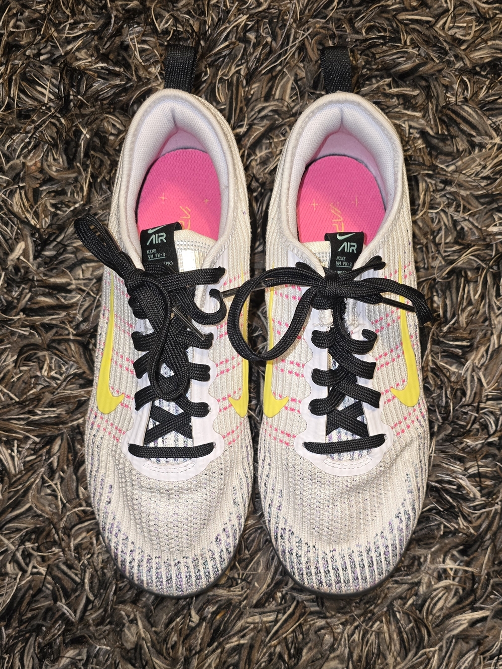 Nike Women’s Pink & Yellow Flyknit Running Shoes